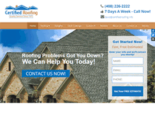 Tablet Screenshot of certifiedroofing.info